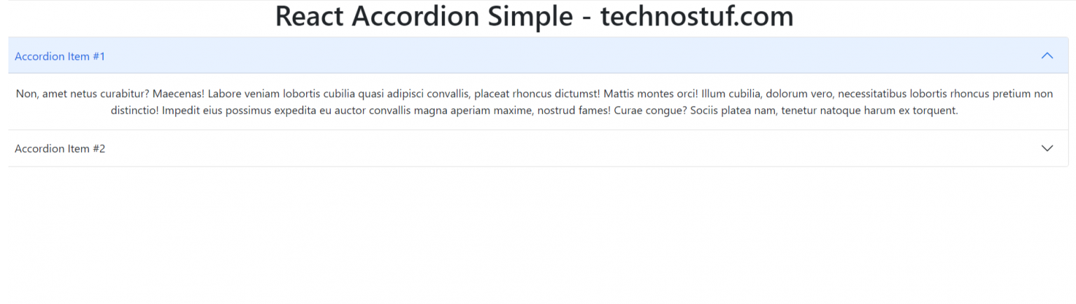 React Bootstrap Accordion Component Example - Technostuf.com